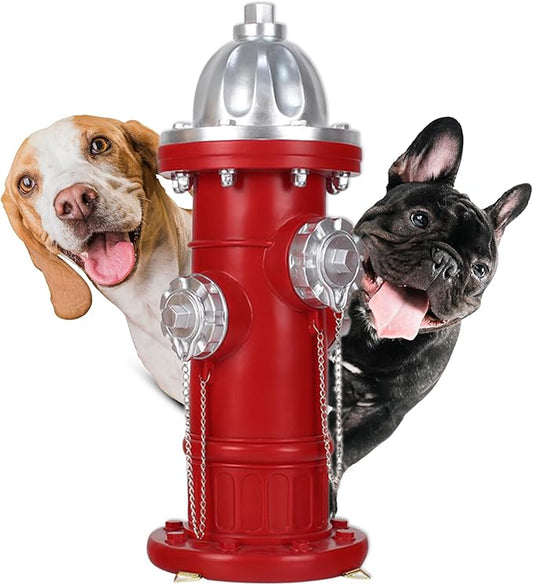 Dog Fire Hydrant Pee Post, Dog Pee Post Training Statue, Resin Fire Hydrant Statue for Dogs to Peed on, Backyard Lawn Decor, Firefighter Gifts for Men (17.5 inch)