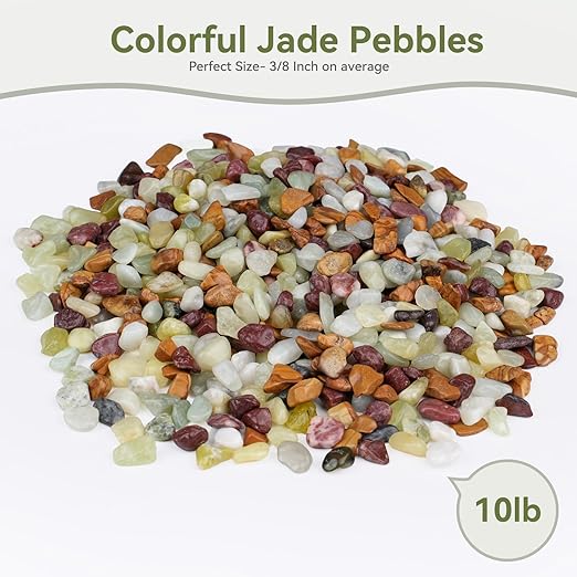 10 lbs Pebbles for Indoor Plants, Succulent Rocks, 3/8" Polished Pebbles for Bamboo, Vase, Terrarium, Natural Decorative Small River Rocks for Crafts, Cactus, Outdoor Garden Landscaping