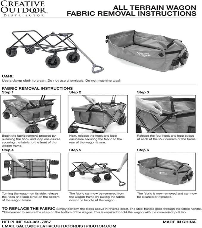 Creative Outdoor Push Pull Hauler Wagon for Kids, 200lbs Weight Capacity, Rubber Wheels, All-Terrain Collapsible and Portable Folding Cart for Garden, Tailgate, Camping, Park, Beach Trips
