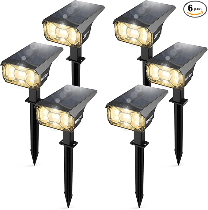 3 Brightness Modes Solar Outdoor Lights with Super Bright 40LEDs, 360 Adjustable Lighting Angle, USB Charging, Longer Working Time, Waterproof, Patio, Porch, Driveway