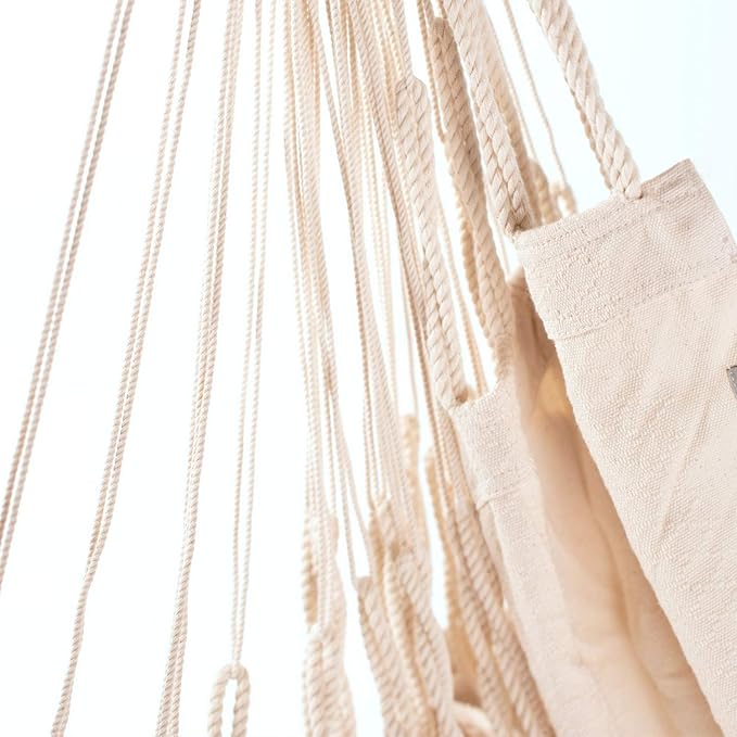 LA SIESTA® - Large Comfort Habana Cotton Hammock Chair & CasaMount - Hanging Chair w/Suspension Kit for Walls Ceilings & Square Beams - Indoor Outdoor Swing Hanging Chair Bedroom Balcony - Latte