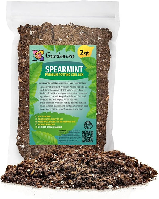 Nourish Your Spearmint with Gardenera's Organic Potting Mix - Tailored for Vibrant Spearmint Plants and Aromatic Leaves - 2 Quart