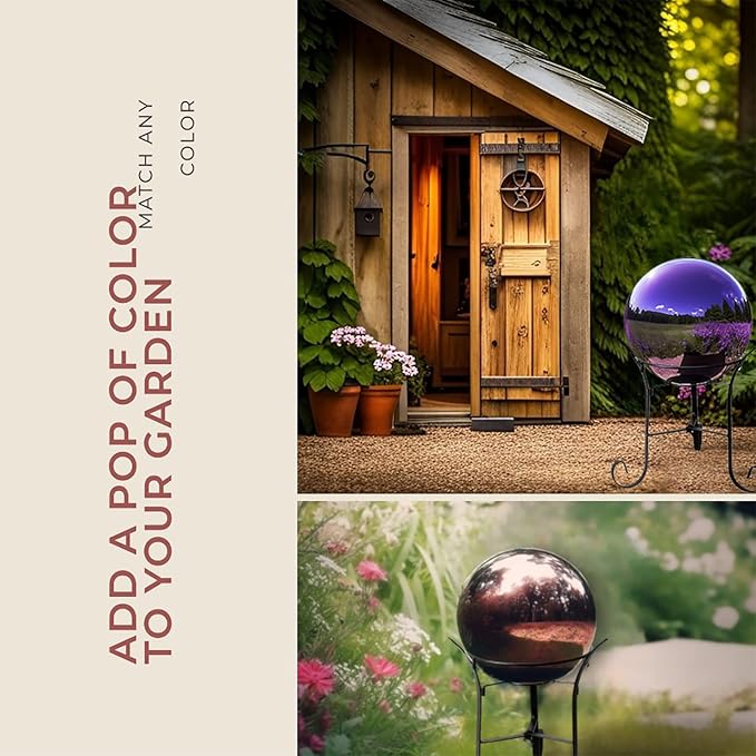 12" Tall Iron Gazing Ball Stand, Classic Stylelish Garden Hardware Metal holder for 8/10/12-Inch, Strong and Durable handmade Gazing Globe Display Stand Decoration for Outdoor, Home, Yards