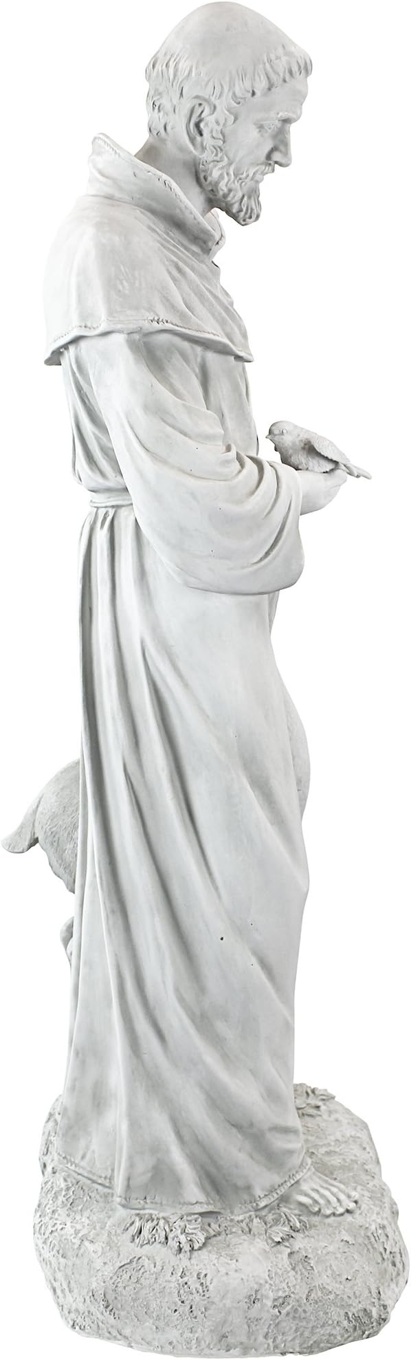 Design Toscano Francis of Assisi, Patron of Animals Religious Garden Decor Statue, 37 inches Tall, Cast Stone Resin, Antique Stone Finish