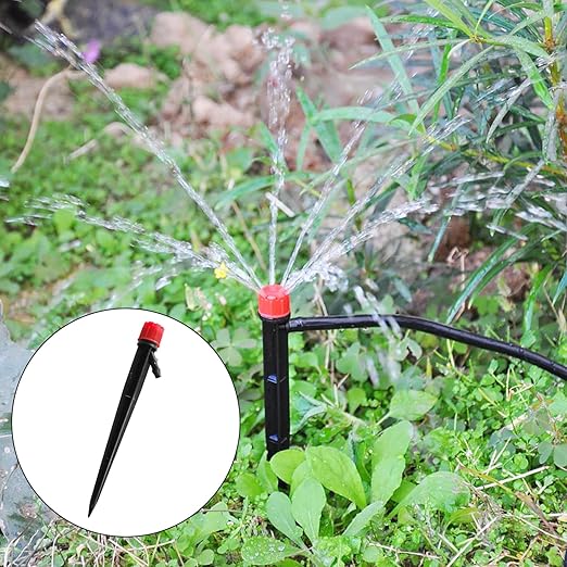 Drip Irrigation System Kit,100FT Adjustable Drip Watering Plant System with 5/16" and 1/4" Irrigation Tubing Hose,Drip Emitters,Lock Barbed Tee Fittings for Garden and Raised Beds,Greenhouse,Yard,Lawn