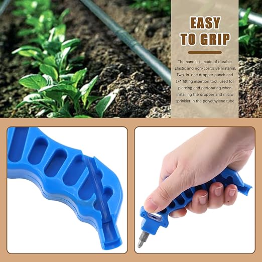 32Pcs Drip Irrigation Tubing Hole Punch Set, Drip Tube Hole Punch Fitting Insertion Tools, Drip Irrigation Plugs and Figure 8 End Cap Plug Irrigation Fittings for Garden Agricultural Watering