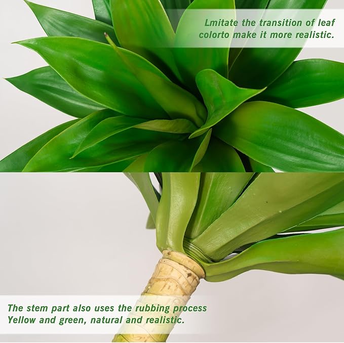 Artificial Agave Plants,Large UV Resistant Fake Agave Planters for Indoor and Outdoor Decorating Plantas Artificiales Decorativas Grandes(2Pack, 28")