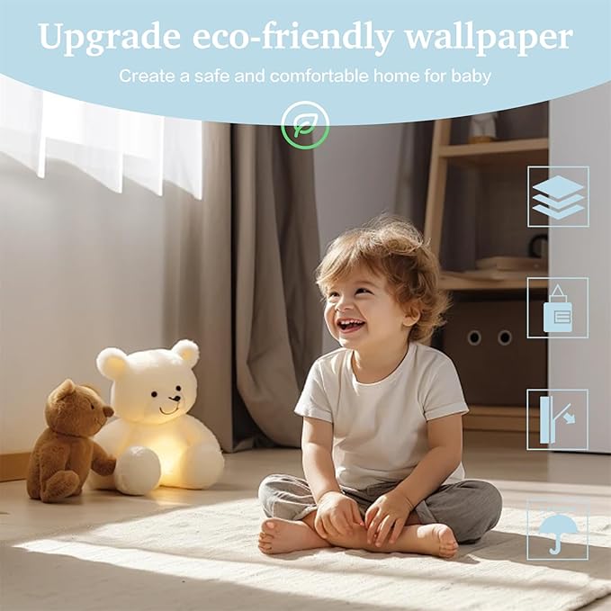 Dimoon 118''x17.7'' White Thicken Peel and Stick Wallpaper Contact Paper Modern Self Adhesive Wall Paper Removable Renter Friendly Textured Solid Color Vinyl Roll (118''x17.7'',White Thicken)