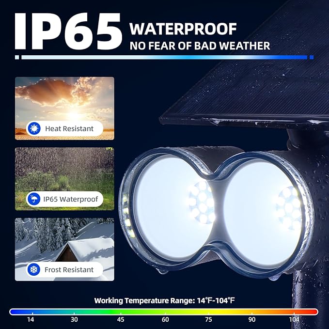 Barrina Solar Spotlights Outdoor Waterproof, 360° Horizontal Adjustable Outdoor Solar Spot Lights, 6500k 3 Modes, 24 LEDs Solar Powered Landscape Lighting for Garden Yard Pathway, Auto On/Off, 6 Pack