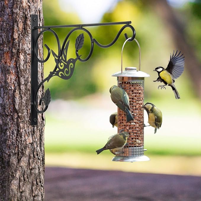 Hanging Plants Bracket, 2 Pack 12 inch Wall Planter Hook with Iron Screws Included, Decorative Plant Hanger for Bird Feeders, Wind Chimes Indoor, Flower Pot, Lantern, Outdoor Indoor Patio Decor