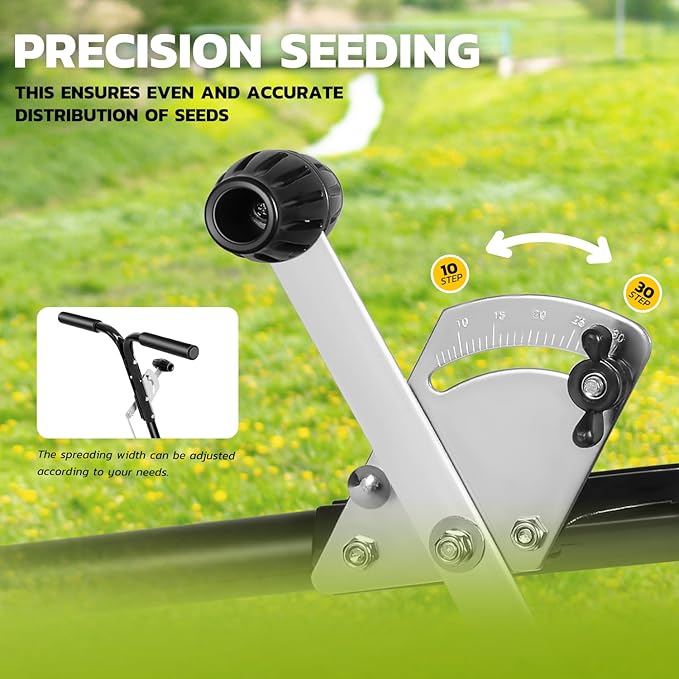 DNA MOTORING Walk Behind Push Broadcast Spreader,125 LB / 60L Capacity, Multi Use Tool for Fertilizer, Grass Seed, Salt, Ice Melt, Lawn and Garden Seeder, with Wheels, TOOLS-00611