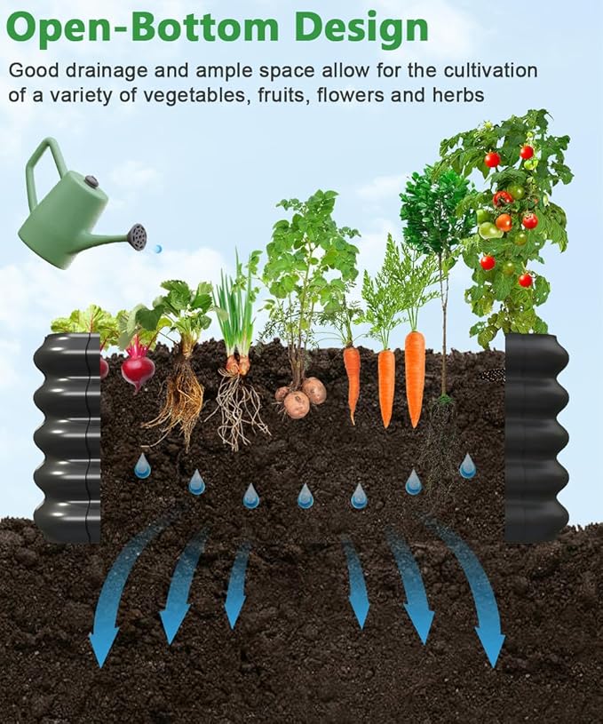 3.0x1.8x1.0ft Raised Garden Bed Kit, Rustproof PP Material Garden Box, Flower Bed with Tool-Free Assembly Design, Rectangular Planter Boxes for Outdoor Vegetables Flower Fruit Herb, Black