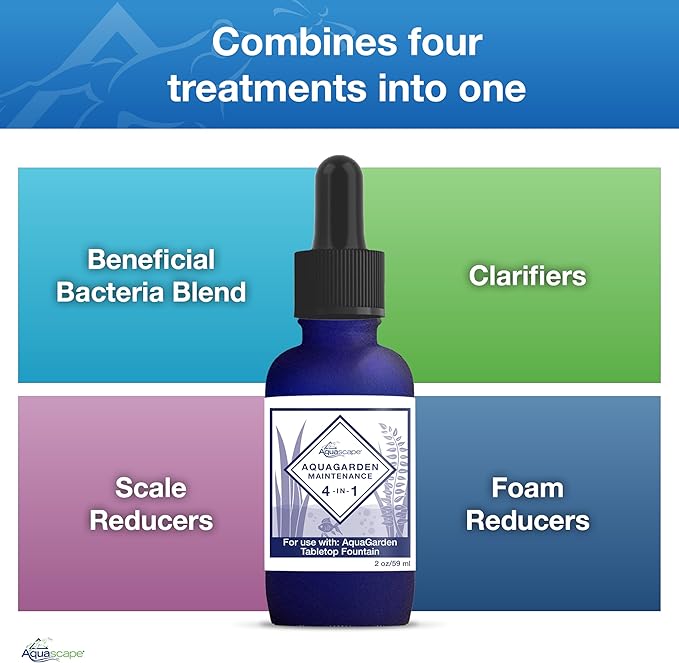 Aquascape AquaGarden Tabletop Fountain Maintenance Water Treatment, 4-in-1, 2 oz, 96097