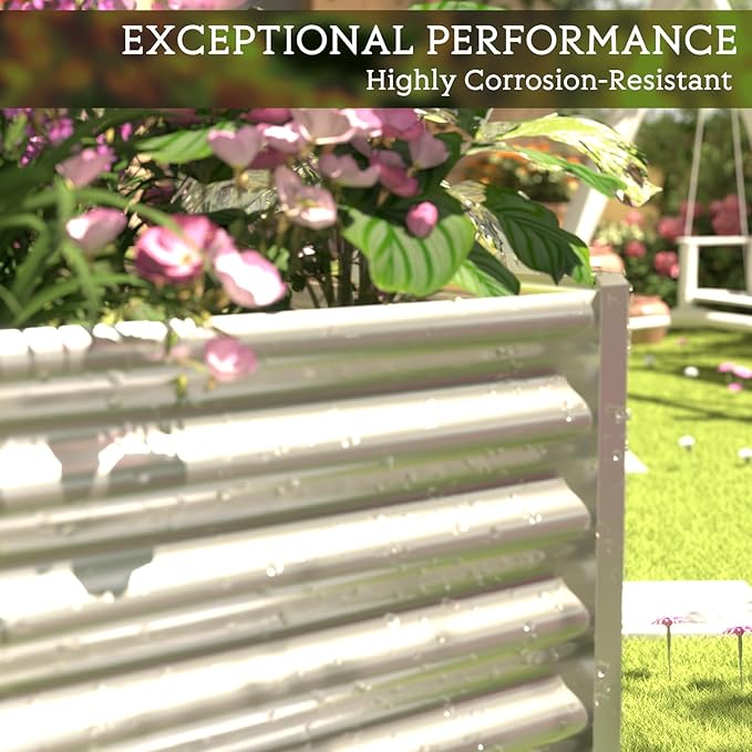 4 Pack 6x3FT Galvanized Raised Garden Bed Outdoor,Metal Garden Bed for Vegetables,Steel Raised Beds for Gardening,Above Ground Garden Box for Flower