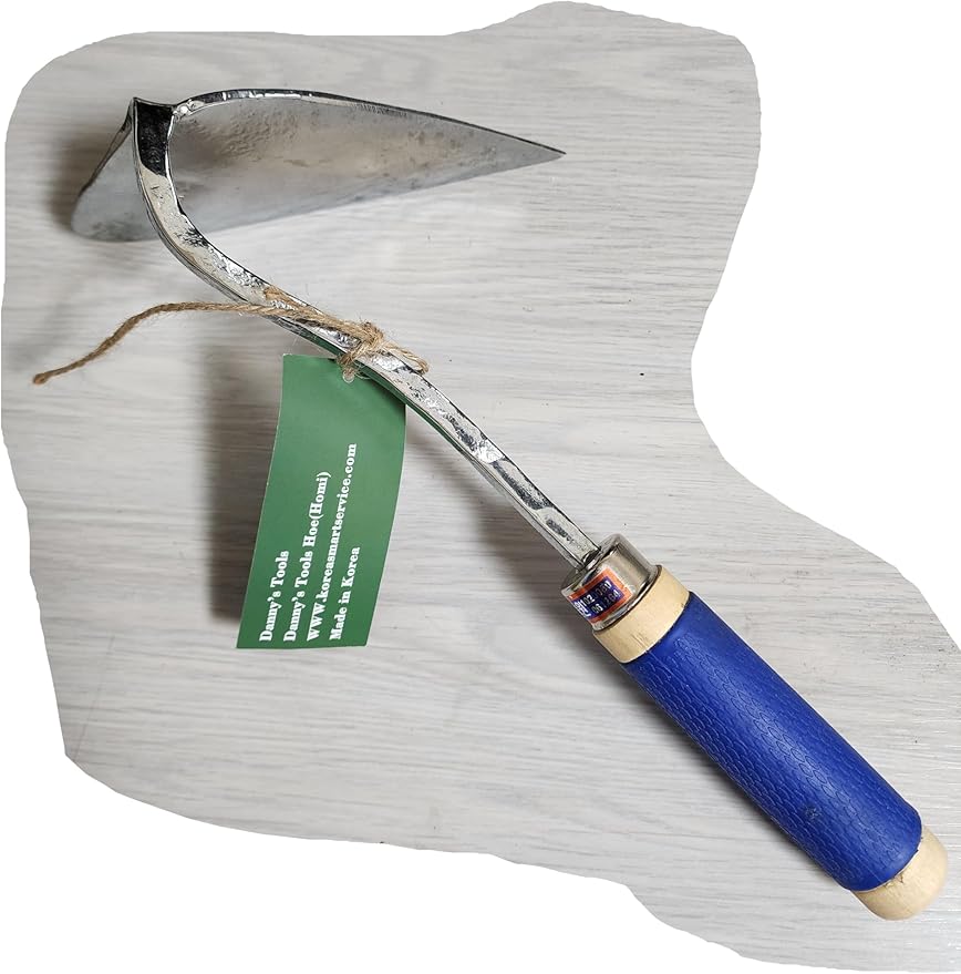 Danny’s Tools Hoe (Ho-mi), Korean Gardening Tool, Easy Gardening, Weeding and Farming, Hand Made, Hand Forged Steel.