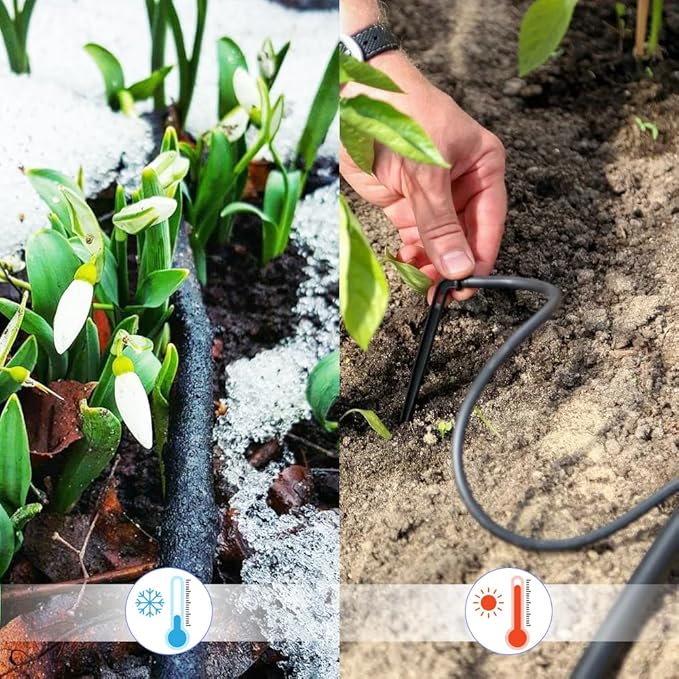 1/4 inch Garden Watering Tube, 4mm Water Tube Irrigation System Hose Blank Distribution Line Plant Drip Automatic Pipe DIY Agriculture Hydroponics Misting Tubing Patio Lawn Yard Greenhouse Outdoor