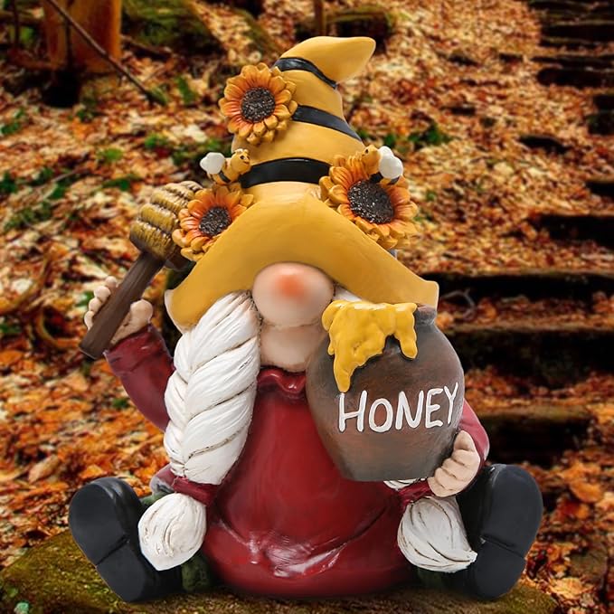 Hodao Bumble Bee Spring Gnome Decorations Honey Bee Gnomes Ornaments World Bee Day Decorations Gifts Summer Gnomes Figurines Honey Bee for Garden Decor Bee Birthday Gifts for Mom, Grandma, Women