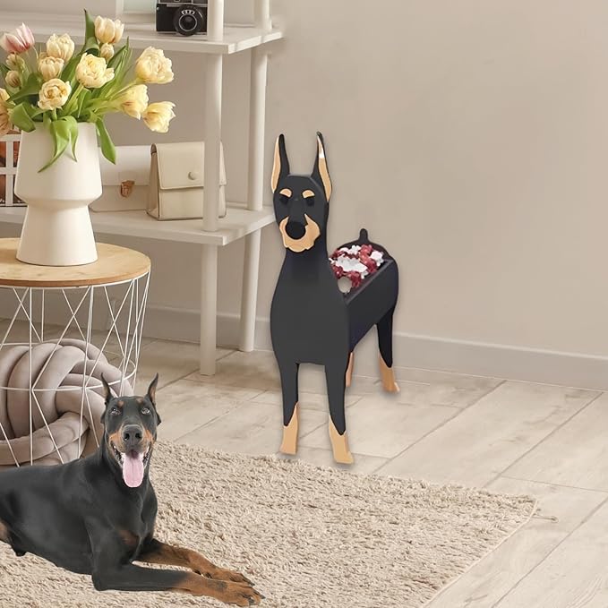 Doberman Dog Planter Plant Pots,Cute Garden Dog Flower Planter,Dog Planters Birthday Gifts for Women,Office,Indoor/Outdoor Decor（9.45 * 5.28 * 13.58in）