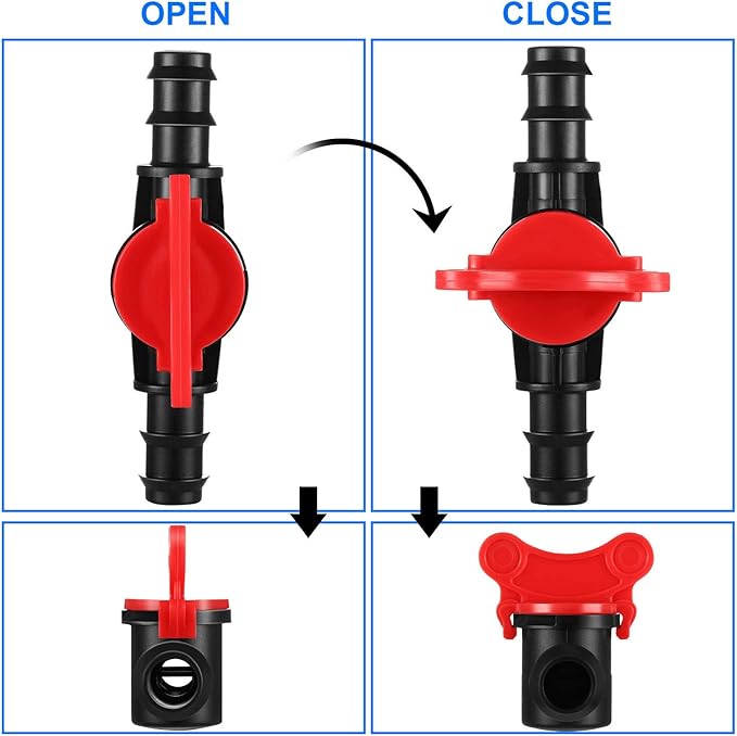 Drip Irrigation Switch Valve Gate Valves for 1/2 Inch Double Male Barbed Valve (16)