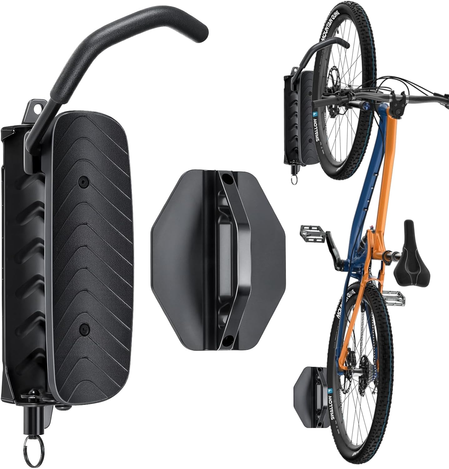 Bike Rack Garage,Bike Wall Mount, 150° Swivel & Space-Saving Vertical Bike Hangers for Storage, Sturdy Bike Stand Holds Up to 66lbs, Easy to Install, 1 Pack