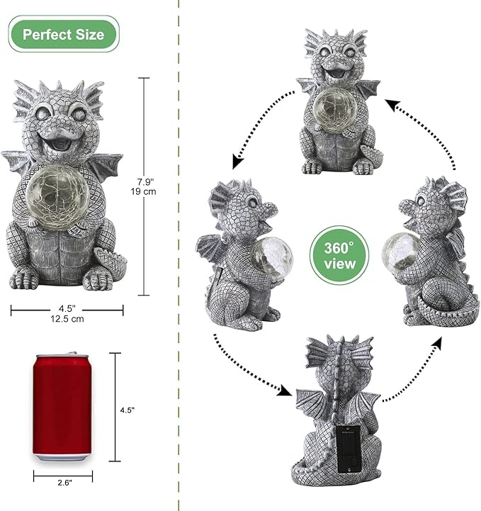 Solar Garden Decor Statues Figurine: Garden Art for Patio Balcony Yard Lawn - Unique Christmas Birthdays Gifts for Mom Grandma Women Wife Sister