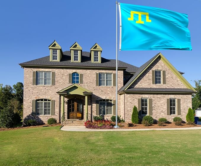 Crimea Tatar Extra Large Flag 6x10FT Giant Crimean Tatars Polyester Banner With 3 Grommets Fade Resistant Vivid Color For Patriotic Festival Events Party Decoration(Crimean Tatars, 6x10FT)