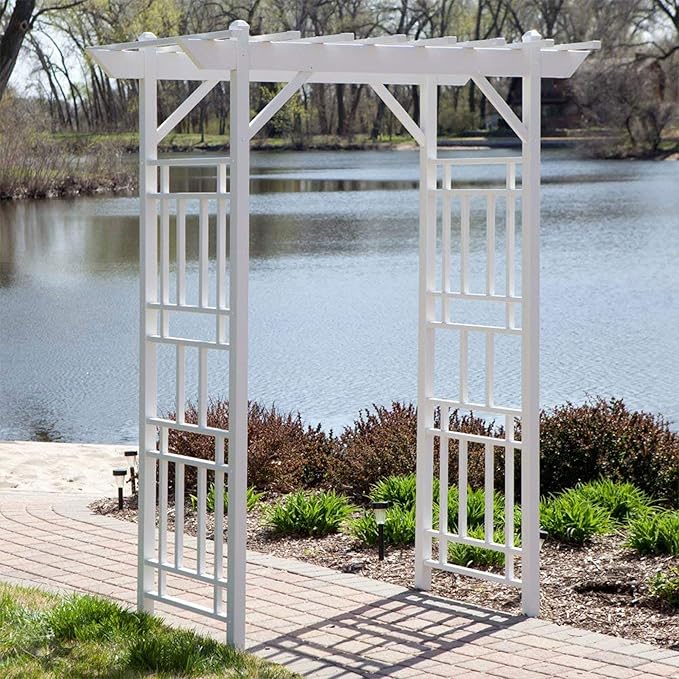 Dura-Trel Outdoor Garden Arch, Wellington Arbor Trellis for Climbing Plants, 72" x 85"
