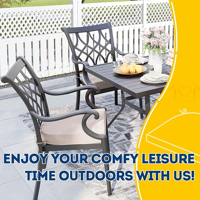 AAAAAcessories Outdoor Seat Cushions for Chairs, Waterproof, Fade-Resistant Patio Furniture Replacement Cushions, 17" x 16" x 2", Set of 4, Khaki Beige