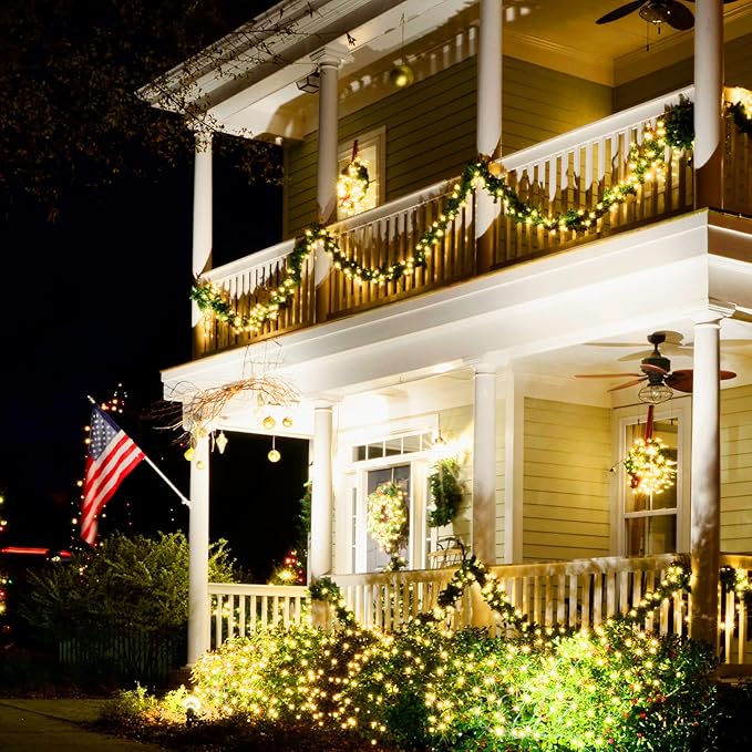 50FT C7 Clear LED Christmas String Lights Outdoor, Commercial Connectable Christmas Lights with 50+2 Bulbs(2 Spare), Hanging Christmas Tree Lights for Xmas Holiday Party Roofline Backyard Decor