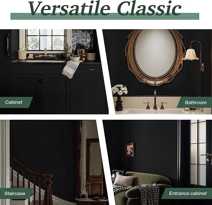 Dimoon 590''x17.7'' Black Peel and Stick Wallpaper Contact Paper Self Adhesive Wall Paper