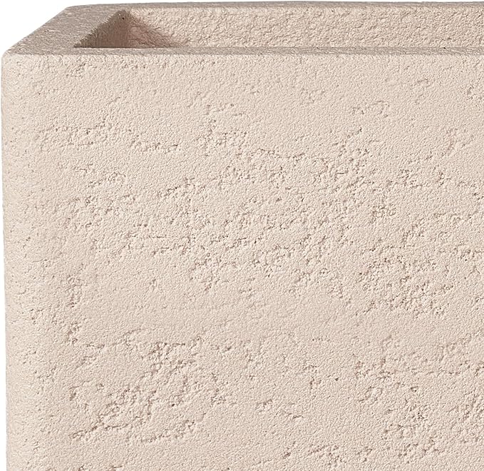 31 Inch Rectangular Concrete Planter,Durable All-Weather Use with Drainage Holes,Large Rectangular Planter for Outdoor Indoor Plants