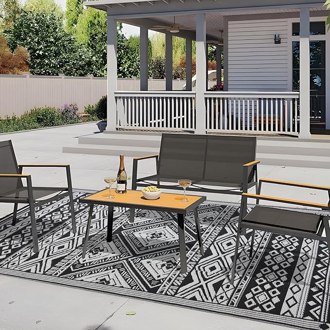 Outdoor Rug 8x10 ft Waterproof, Reversible Outdoor Plastic Straw Rug for Patios Clearance, Outdoor Area Rug Carpet RV Mat for Camping Backyard Deck Porch