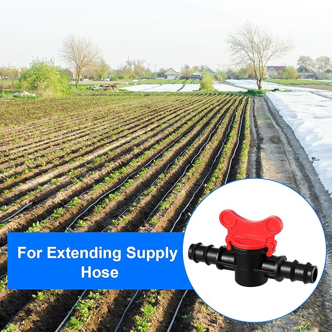 Drip Irrigation Switch Valve Gate Valves for 1/2 Inch Double Male Barbed Valve (12)