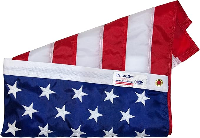 American Flag - 100% Made in the USA - 4' x 6' ft - Perma-Nyl Sewn Nylon with Grommets - Durable, and Patriotic - For Gardens, Homes, Patios and Cars – By Valley Forge Flag