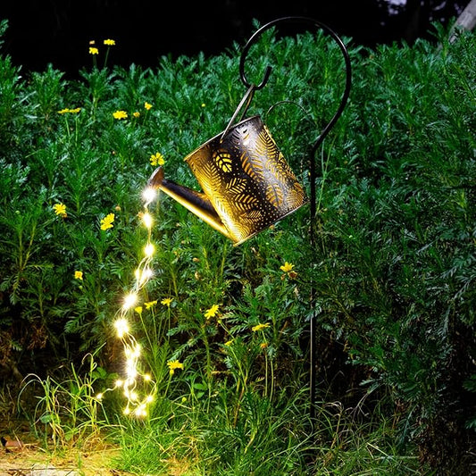 Outdoor Garden Decor Solar Lights, Large Waterproof Watering Can Landscape Lights Hanging Outside Decorations for Gardening Gift Yard Front Porch Clearance Lawn Driveway Patio Backyard Pathway