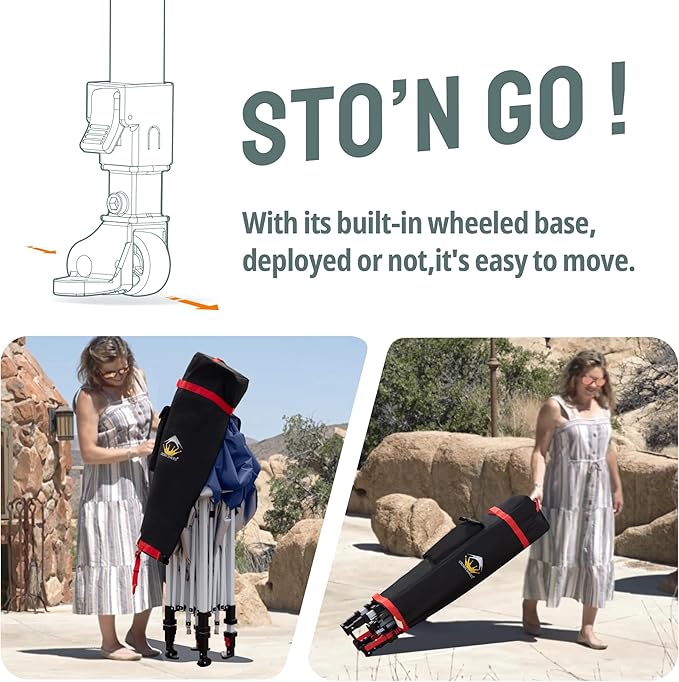 CROWN SHADES 10x10 Pop Up Canopy with 1 Side Wall - Beach Tent with One Push Setup - Outdoor Sun Shade for Events, Parties, Camping - Gazebo with STO-N-Go Cover Bag (Black)