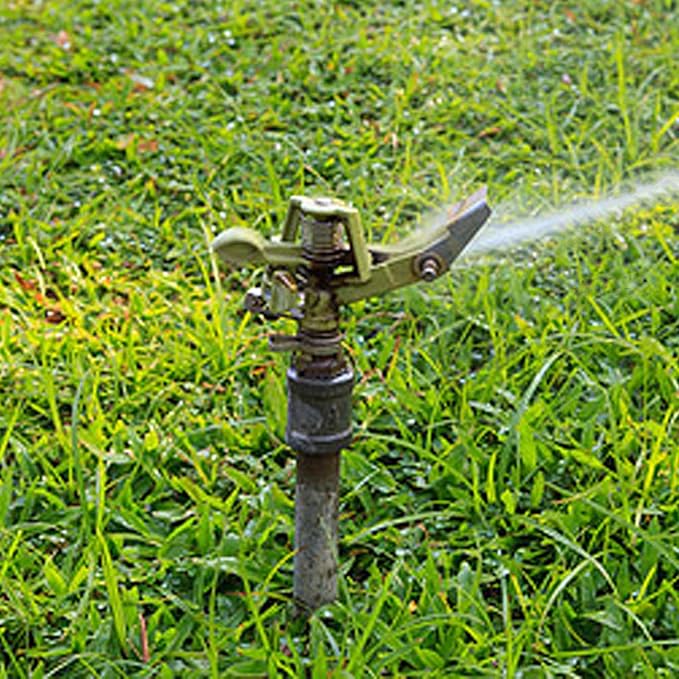 1/2 Inch Brass Impact Sprinkler with Nozzles Adjustable 0-360 Degree Coverage Pattern Heavy Duty Lawn Sprinkler Head for Yard Lawn Grass Patio Garden Irrigation (1Pcs)