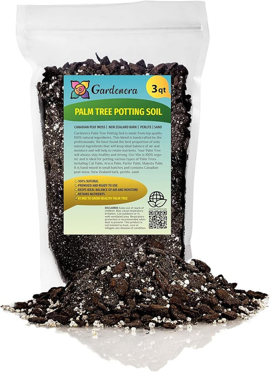 Palm Tree Potting Mix - The Ultimate Soil for Strong and Healthy Palms - Top Choice for Palm Tree Growers [3 Quart Bag]