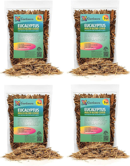 Organic Eucalyptus Mulch - Create an Eco-Friendly Garden with Natural Weed Control - 20 QUARTS