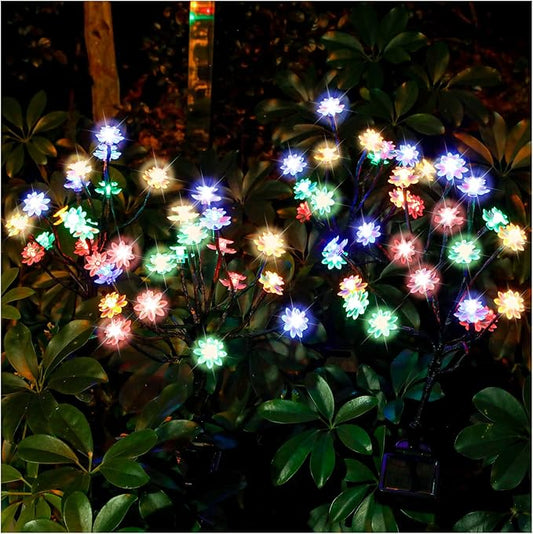 TONULAX Solar Garden Lights - Upgraded Landscape Tree Lights with Larger Solar Capacity, Decorative Light Outdoor for Pathway, Patio, Front Yard Decoration(2 Pack)