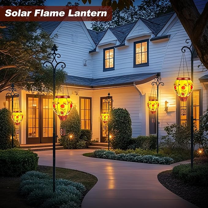 Butterfly Solar Hot Air Balloon Lantern,Outdoor Decor with Flame Lights Waterproof, Hanging for Garden Yard Lawn Patio, Unique Gifts for Women Mom Grandma Gardener for Mother'Day Christmas