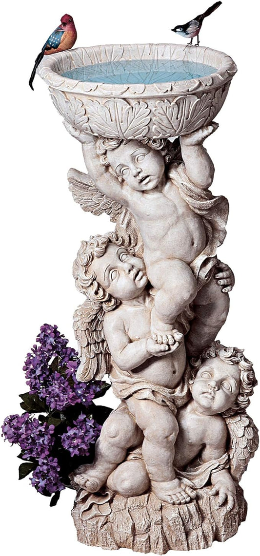 Design Toscano NG27902 Three Cherubs with Urn Decorative Object, ancient ivory