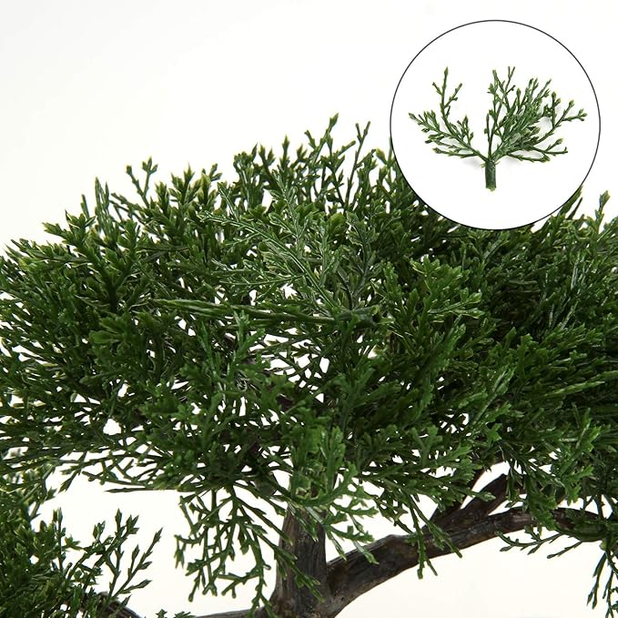 Artificial Bonsai Tree Juniper Faux Plants Indoor Small Fake Plants Decor with Ceramic Pots for Home Table Office Desk Bathroom Shelf Bedroom Living Room Farmhouse Decorations