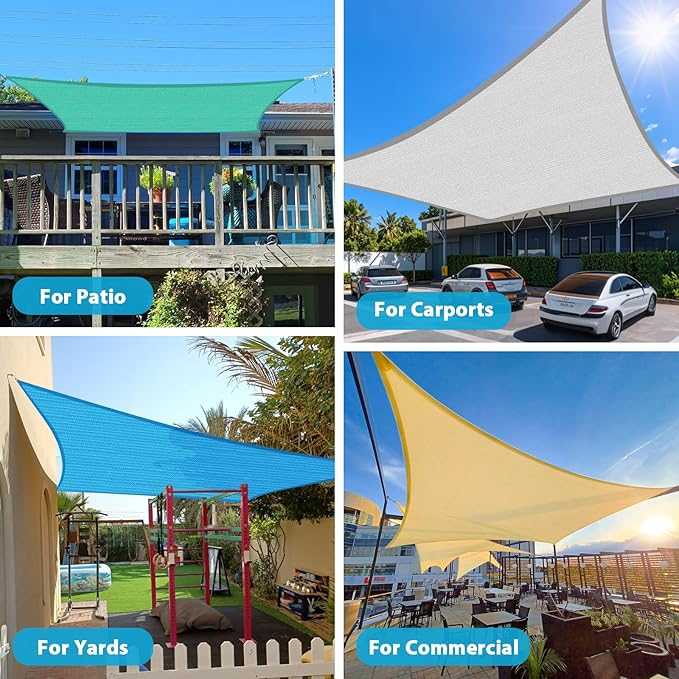 Amagenix Sun Shade Sail 5X9 Curved Edge Outdoor Shade Canopy Sand Breathable 95% UV Block Shade Cloth for Patio Garden Backyard (We Make Custom Size)