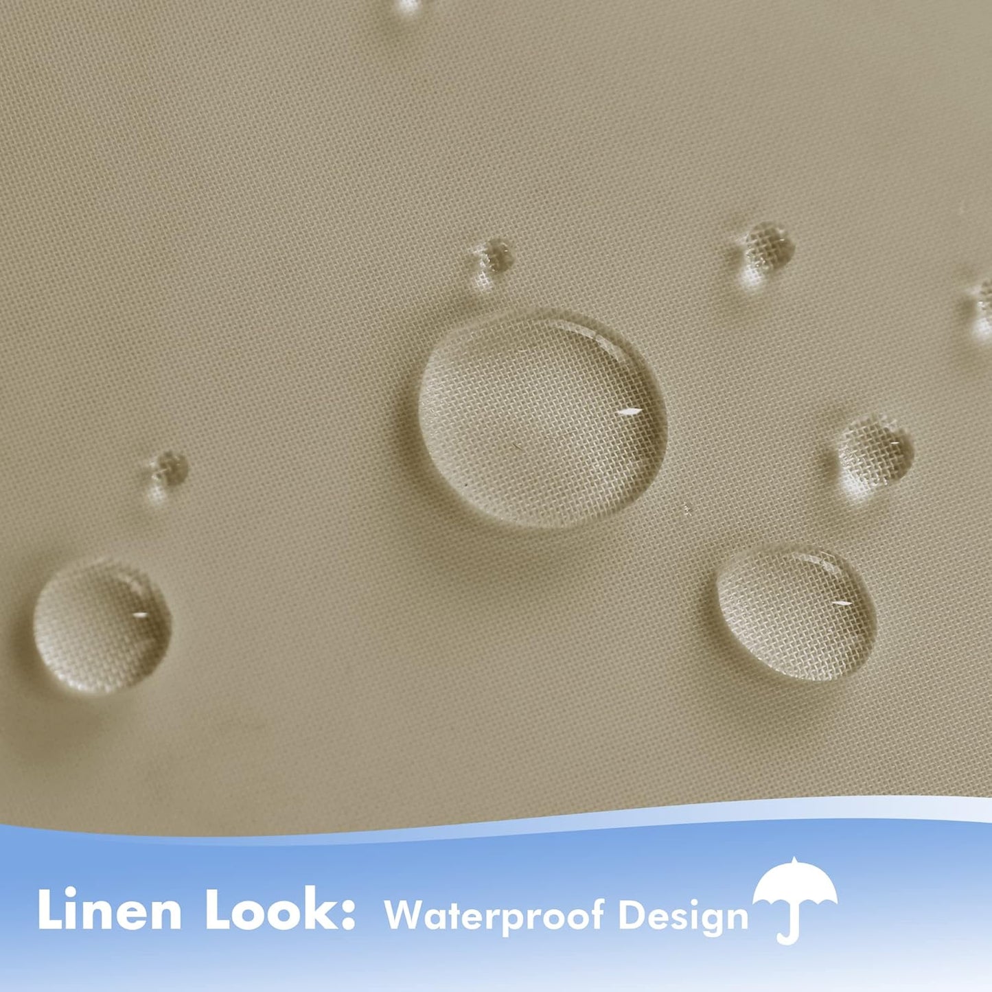 HolidayIdeas Outdoor Sheer Curtains for Patio Waterproof, 4 Panels - 54 x 108 Inch - Light Filtering Voile Outside Curtains Grommet Drapes for Front Porch, Gazebo, Pergola, Backyard, Linen Color