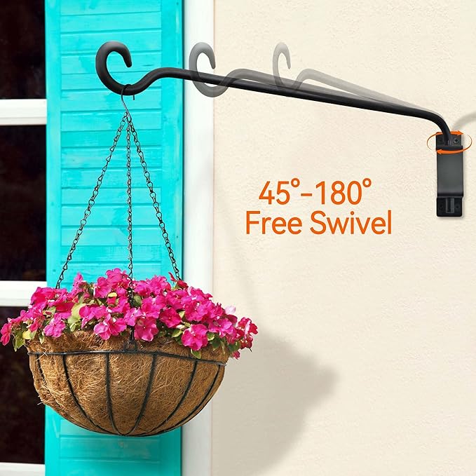 AJART Bird Feeder Hanger for Outside: Swivel Hanging Plant Hangers Bracket for Garden Patio Yard Tree Wall Mount - 22-inch Outdoor Hummingbird Feeder Hooks