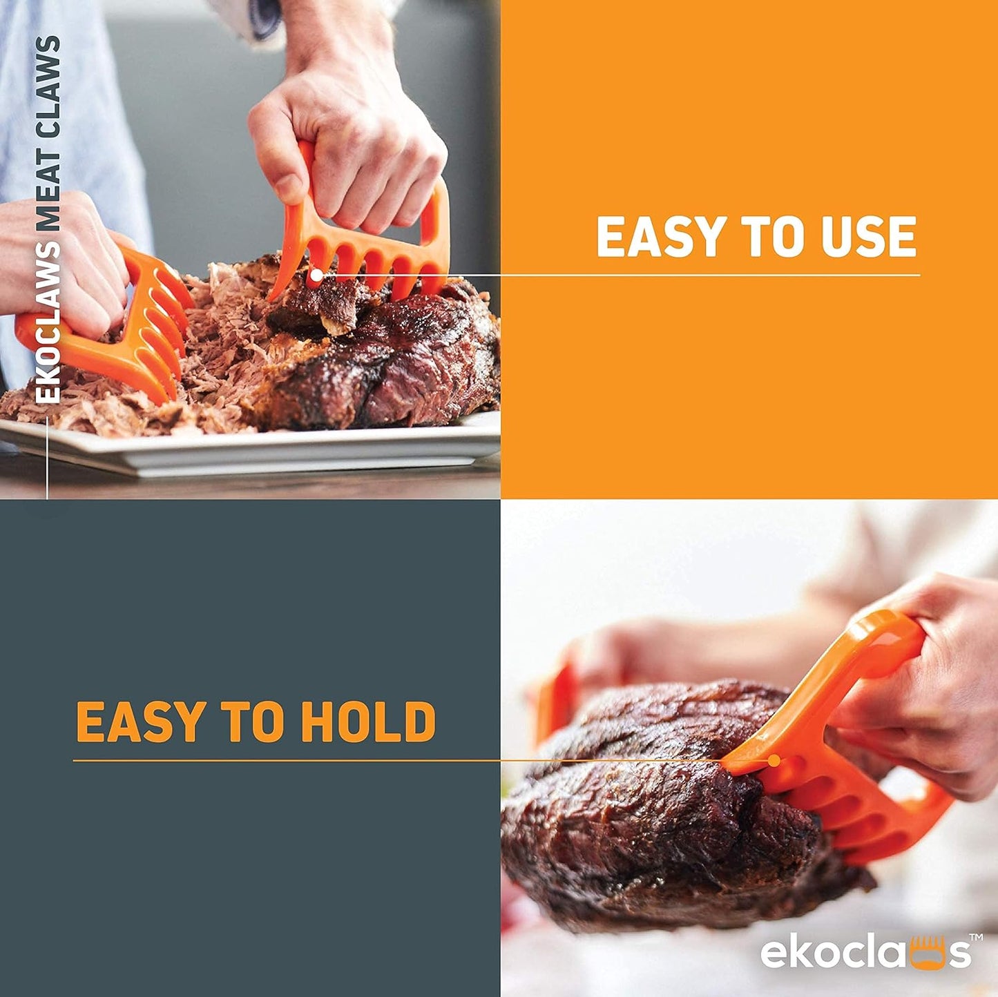 Ekoclaws Meat Claws, Professional Meat Shredder Claws for Shredding Meat, BBQ Accessories to Shred, Bear Claws for Shredding Meat, Pull, Lift & Carve Food