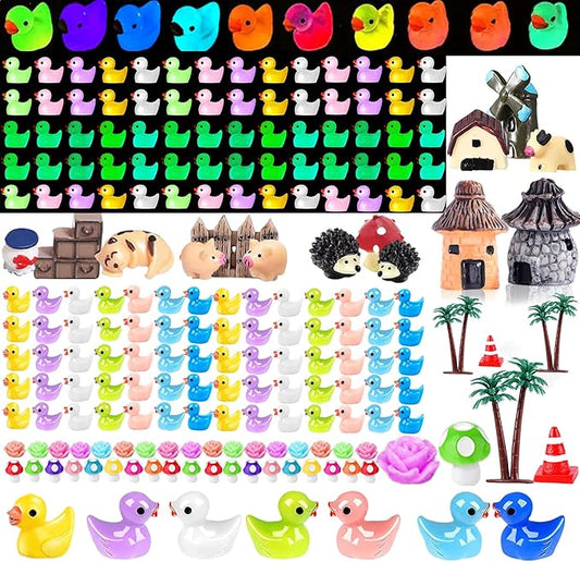 200 Pieces Fairy Garden Accessories, Mini Resin Duck,Fairy Garden Kit, Fairy Garden Animals, Miniature Figurines, Micro Landscape Ornaments Kit, Garden DIY Kit, Garden DIY Kit