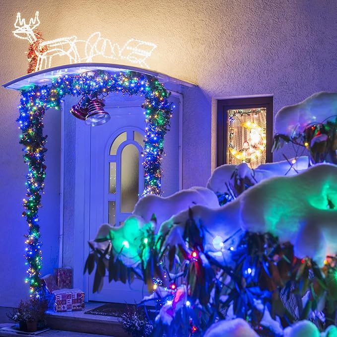 Christmas Lights,200 LED 72FT Outdoor/Indoor Christmas Lights Plug in with 8 Modes & Timer & Memory Function, Waterproof Christmas Lights Outdoor for Holiday Party Christmas Tree Deco