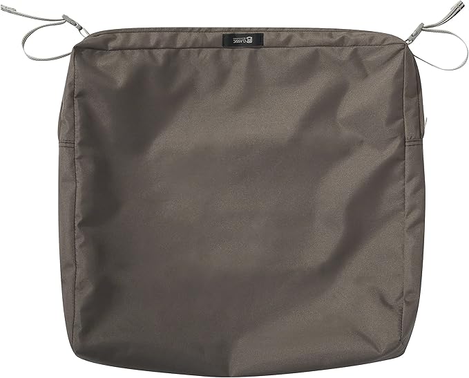 Classic Accessories Ravenna Seat Cushion, 21x21x3 Inch (Pack of 1), Dark Taupe 4 Sq Ft, Chair Seat Cushion